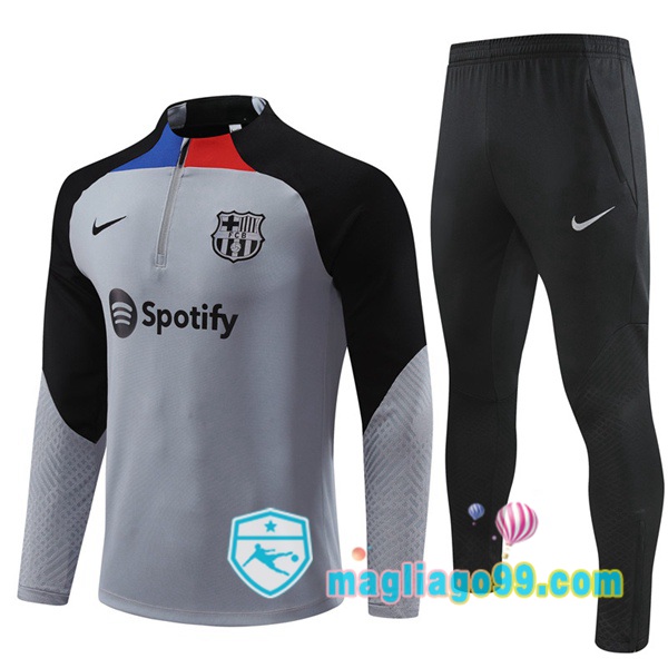 Magliago - Passione Maglie Thai Affidabili Basso Costo Online Shop | Tuta da Allenamento FC Barcellona Grigio 2022/2023