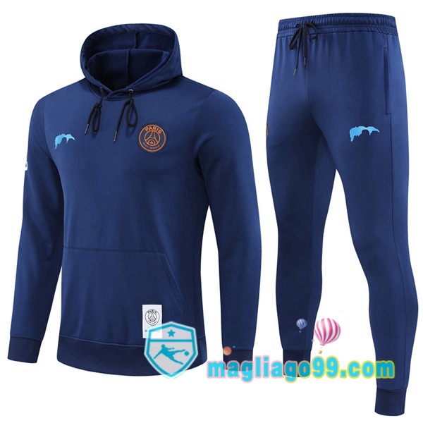 Magliago - Passione Maglie Thai Affidabili Basso Costo Online Shop | Giacca Con Cappuccio Paris PSG Blu Royal 2022/2023