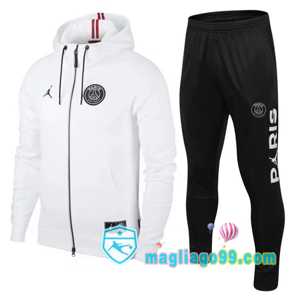 Magliago - Passione Maglie Thai Affidabili Basso Costo Online Shop | Giacca Con Cappuccio JORDAN Paris PSG Bianco 2022/2023