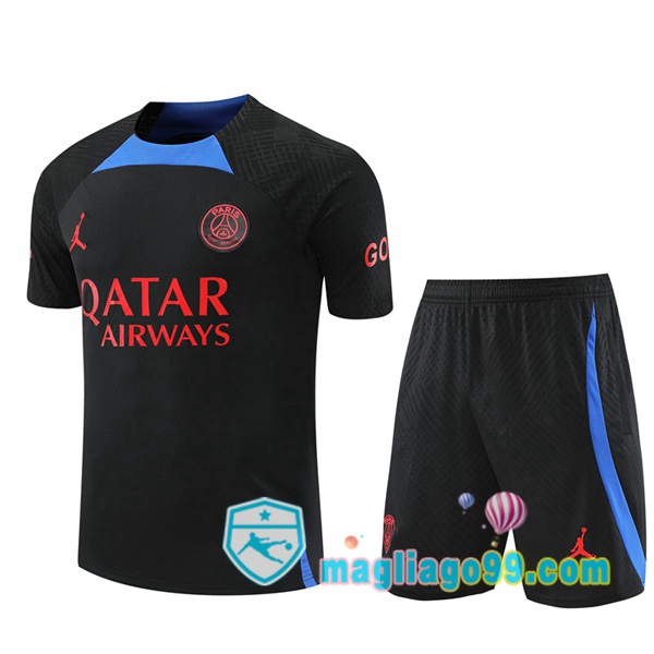 Magliago - Passione Maglie Thai Affidabili Basso Costo Online Shop | Tuta Maglie Allenamento Paris PSG + Shorts Nero 2022/2023