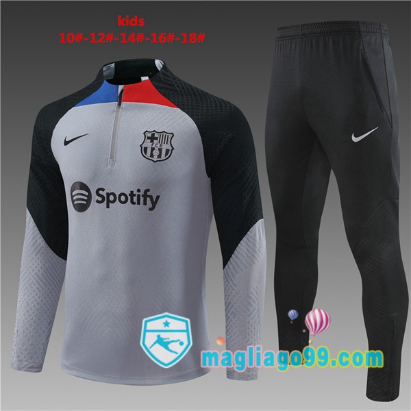Magliago - Passione Maglie Thai Affidabili Basso Costo Online Shop | Tuta da Allenamento FC Barcellona Bambino Grigio 2022/2023