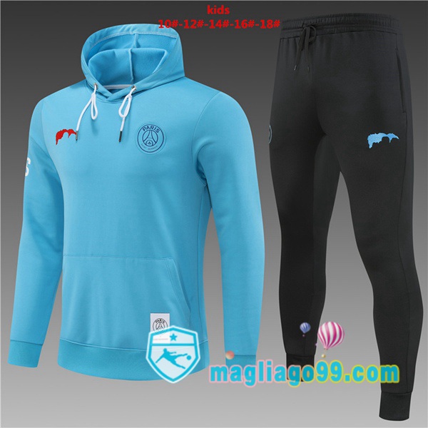 Magliago - Passione Maglie Thai Affidabili Basso Costo Online Shop | Giacca Con Cappuccio Paris PSG Bambino Blu 2022/2023