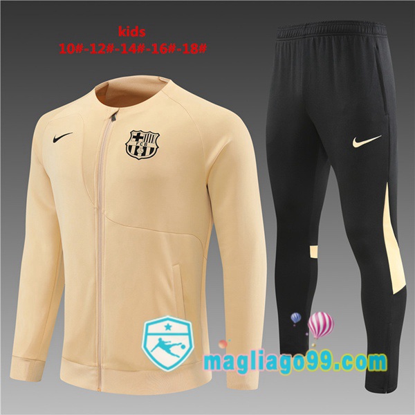 Magliago - Passione Maglie Thai Affidabili Basso Costo Online Shop | Giacca Da Allenamento FC Barcellona Bambino Marrone 2022/2023