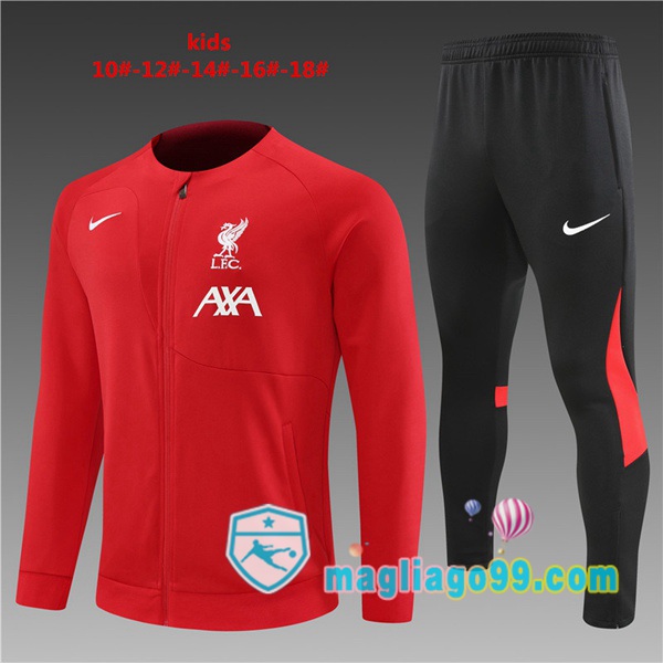 Magliago - Passione Maglie Thai Affidabili Basso Costo Online Shop | Giacca Da Allenamento FC Liverpool Bambino Rosso 2022/2023