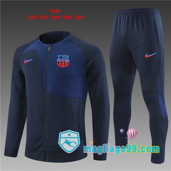 Magliago - Passione Maglie Thai Affidabili Basso Costo Online Shop | Giacca Da Allenamento FC Barcellona Bambino Blu Royal 2022/2023