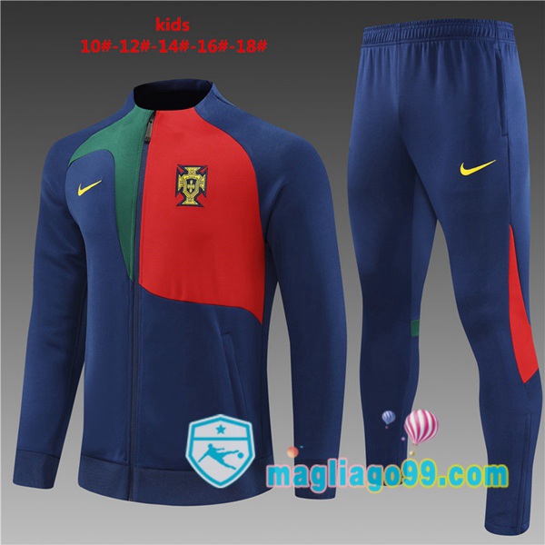 Magliago - Passione Maglie Thai Affidabili Basso Costo Online Shop | Giacca Da Allenamento Portogallo Bambino Blu Royal 2022/2023