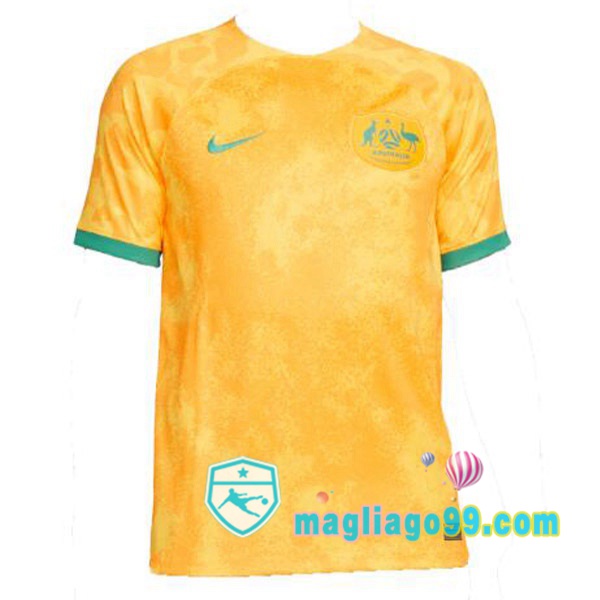 Magliago - Passione Maglie Thai Affidabili Basso Costo Online Shop | Nazionale Maglia Calcio Australia Prima Giallo Coppa del Mondo 2022