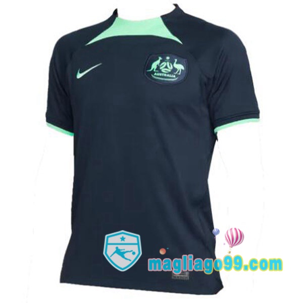 Magliago - Passione Maglie Thai Affidabili Basso Costo Online Shop | Nazionale Maglia Calcio Australia Seconda Nero Coppa del Mondo 2022