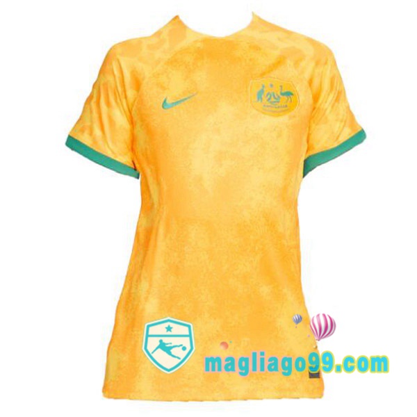Magliago - Passione Maglie Thai Affidabili Basso Costo Online Shop | Nazionale Maglia Calcio Australia Donna Prima Giallo Coppa del Mondo 2022