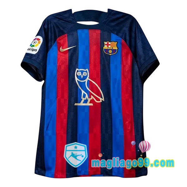 Magliago - Passione Maglie Thai Affidabili Basso Costo Online Shop | Maglia FC Barcellona Prima Drake Sponsor Rosso Blu 2022/2023