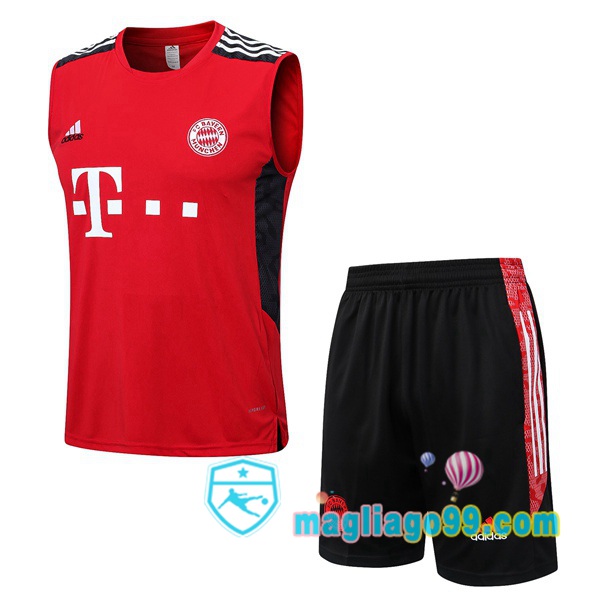 Magliago - Passione Maglie Thai Affidabili Basso Costo Online Shop | Gilet Calcio Bayern Monaco + Shorts Rosso 2022/2023