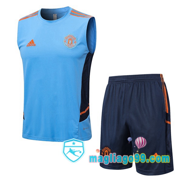 Magliago - Passione Maglie Thai Affidabili Basso Costo Online Shop | Gilet Calcio Manchester United + Shorts Blu 2022/2023