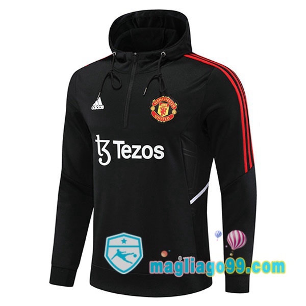 Magliago - Passione Maglie Thai Affidabili Basso Costo Online Shop | Felpa Con Cappuccio Manchester United Nero 2022/2023
