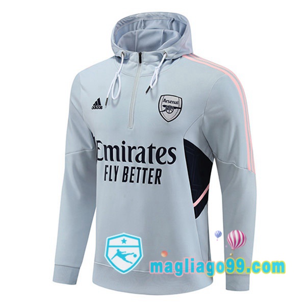 Magliago - Passione Maglie Thai Affidabili Basso Costo Online Shop | Felpa Con Cappuccio Arsenal Grigio 2022/2023