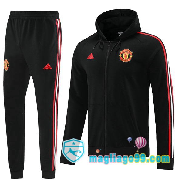 Magliago - Passione Maglie Thai Affidabili Basso Costo Online Shop | Giacca Con Cappuccio Manchester United Nero 2022/2023