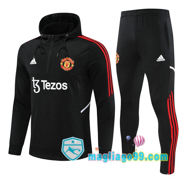 Magliago - Passione Maglie Thai Affidabili Basso Costo Online Shop | Giacca Con Cappuccio Manchester United Nero 2022/2023