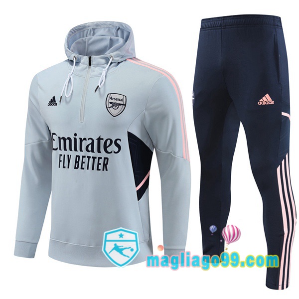 Magliago - Passione Maglie Thai Affidabili Basso Costo Online Shop | Giacca Con Cappuccio Arsenal Grigio 2022/2023