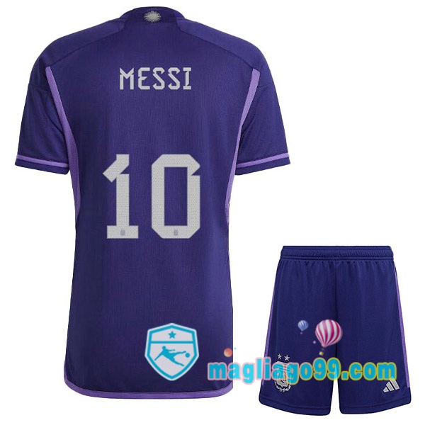 Magliago - Passione Maglie Thai Affidabili Basso Costo Online Shop | Nazionale Maglia Calcio Argentina (MESSI 10) Bambino Seconda Porpora 2022/2023