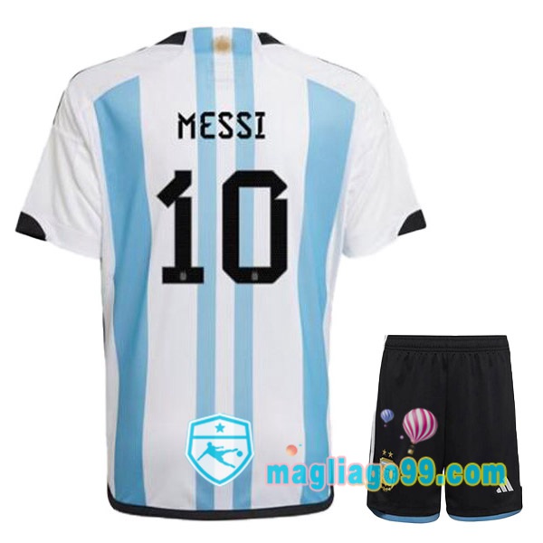 Magliago - Passione Maglie Thai Affidabili Basso Costo Online Shop | Nazionale Maglia Calcio Argentina (MESSI 10) Bambino Prima Blu Bianco 2022/2023