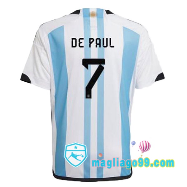 Magliago - Passione Maglie Thai Affidabili Basso Costo Online Shop | Nazionale Maglia Calcio Argentina (DE PAUL 7) Prima Blu Bianco 2022/2023