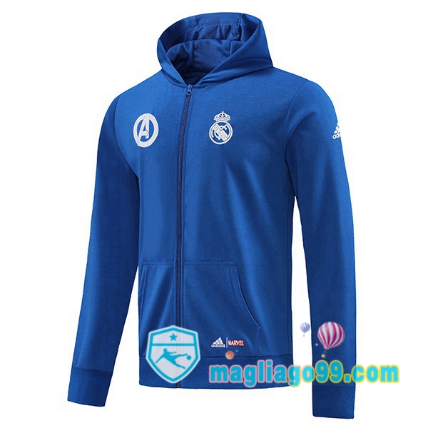 Magliago - Passione Maglie Thai Affidabili Basso Costo Online Shop | Giacca Con Cappuccio Real Madrid Blu 2022/2023