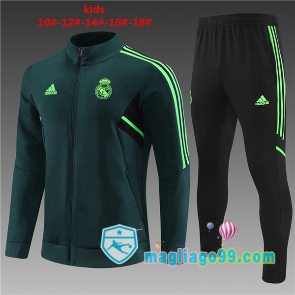 Magliago - Passione Maglie Thai Affidabili Basso Costo Online Shop | Giacca Da Allenamento Real Madrid Bambino Ciano 2022/2023