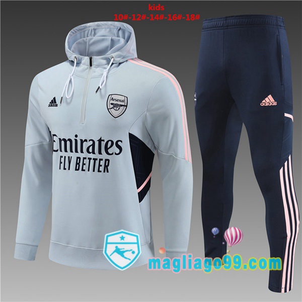 Magliago - Passione Maglie Thai Affidabili Basso Costo Online Shop | Giacca Con Cappuccio Arsenal Bambino Grigio 2022/2023