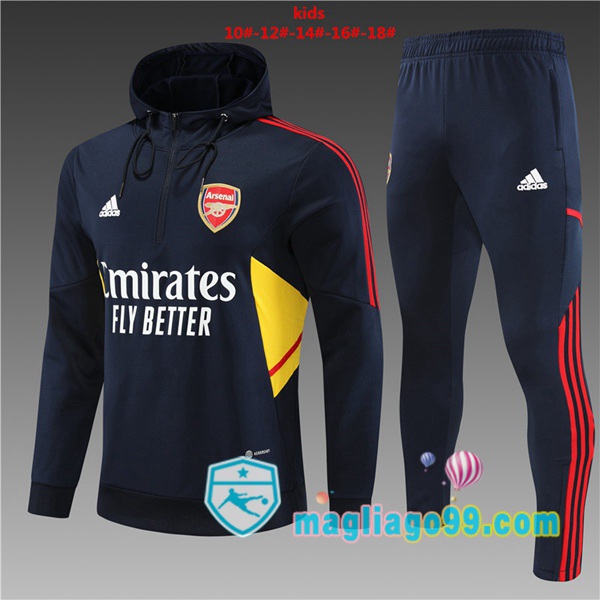 Magliago - Passione Maglie Thai Affidabili Basso Costo Online Shop | Giacca Con Cappuccio Arsenal Bambino Blu Royal 2022/2023