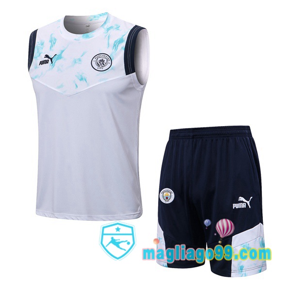 Magliago - Passione Maglie Thai Affidabili Basso Costo Online Shop | Gilet Calcio Manchester City + Shorts Bianco 2022/2023
