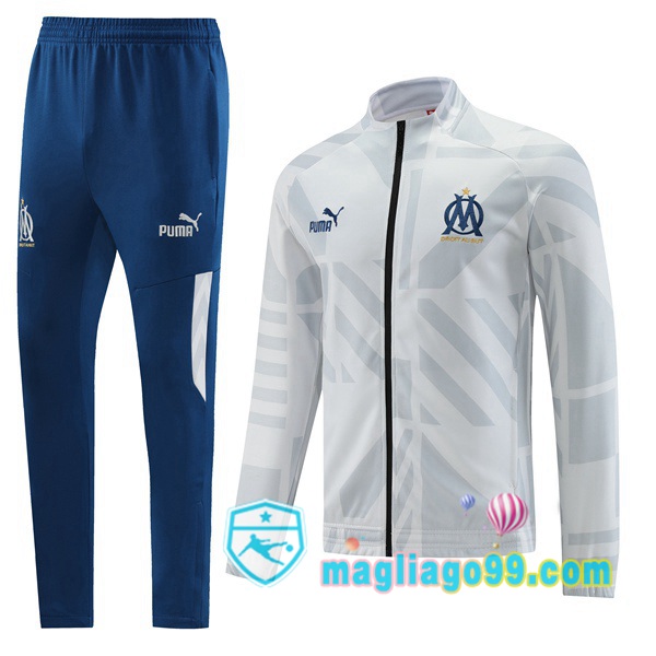 Magliago - Passione Maglie Thai Affidabili Basso Costo Online Shop | Giacca Da Allenamento Marsiglia OM Bianco 2022/2023