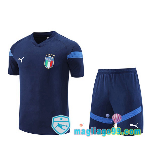 Magliago - Passione Maglie Thai Affidabili Basso Costo Online Shop | Tuta Maglie Allenamento Italia + Shorts Blu Royal 2022/2023