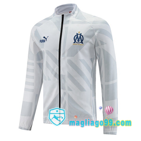 Magliago - Passione Maglie Thai Affidabili Basso Costo Online Shop | Giacca Da Allenamento Marsiglia OM Bianco 2022/2023
