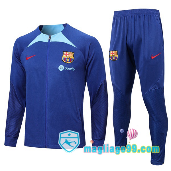 Magliago - Passione Maglie Thai Affidabili Basso Costo Online Shop | Giacca Da Allenamento FC Barcellona Blu 2022/2023