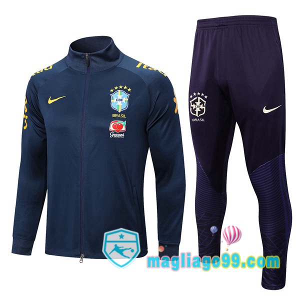 Magliago - Passione Maglie Thai Affidabili Basso Costo Online Shop | Giacca Da Allenamento Brasile Blu Royal 2022/2023