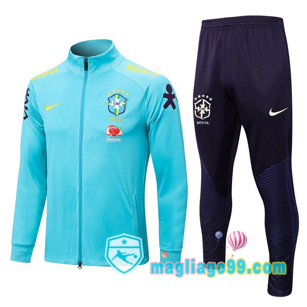 Magliago - Passione Maglie Thai Affidabili Basso Costo Online Shop | Giacca Da Allenamento Brasile Blu 2022/2023