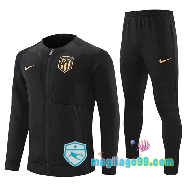 Magliago - Passione Maglie Thai Affidabili Basso Costo Online Shop | Giacca Da Allenamento Atletico Madrid Nero 2022/2023