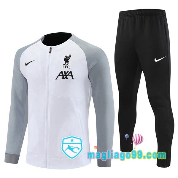 Magliago - Passione Maglie Thai Affidabili Basso Costo Online Shop | Giacca Da Allenamento FC Liverpool Bianco Grigio 2022/2023