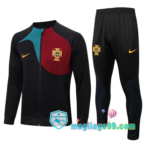 Magliago - Passione Maglie Thai Affidabili Basso Costo Online Shop | Giacca Da Allenamento Portogallo Nero 2022/2023