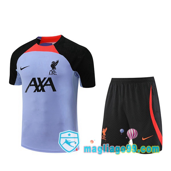 Magliago - Passione Maglie Thai Affidabili Basso Costo Online Shop | Tuta Maglie Allenamento FC Liverpool + Shorts Porpora 2022/2023