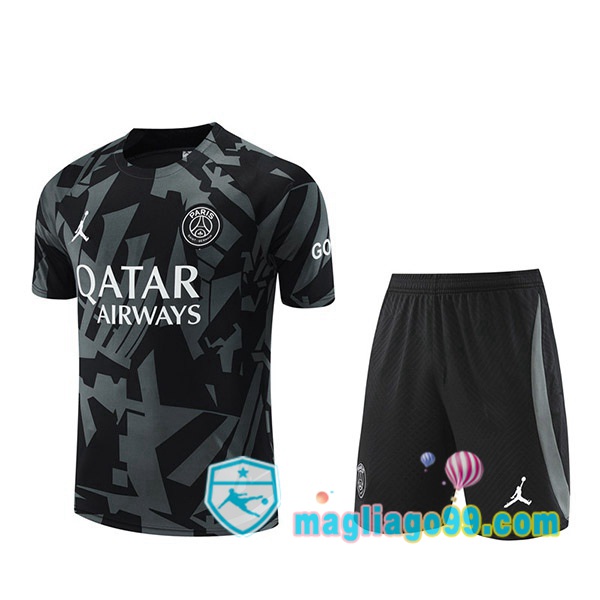Magliago - Passione Maglie Thai Affidabili Basso Costo Online Shop | Tuta Maglie Allenamento Paris PSG + Shorts Nero 2022/2023