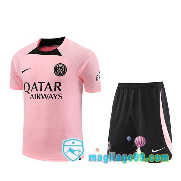 Magliago - Passione Maglie Thai Affidabili Basso Costo Online Shop | Tuta Maglie Allenamento Paris PSG + Shorts Rosa 2022/2023