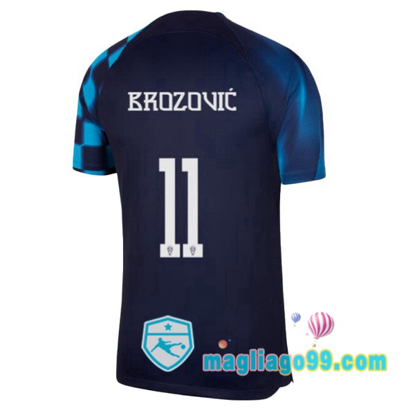 Magliago - Passione Maglie Thai Affidabili Basso Costo Online Shop | Nazionale Maglia Calcio Croazia (BROZOVIĆ 11) Seconda Nero Blu Coppa del Mondo 2022