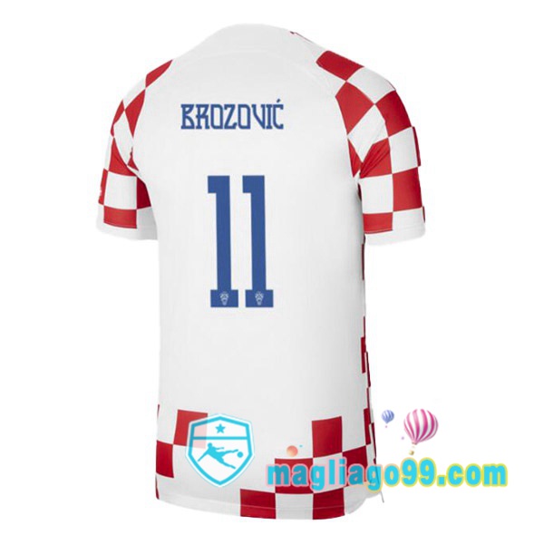 Magliago - Passione Maglie Thai Affidabili Basso Costo Online Shop | Nazionale Maglia Calcio Croazia (BROZOVIĆ 11) Prima Bianco Rosso 2022/2023