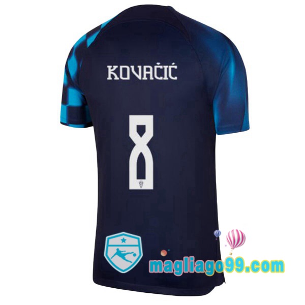 Magliago - Passione Maglie Thai Affidabili Basso Costo Online Shop | Nazionale Maglia Calcio Croazia (KOVAČIĆ 8) Seconda Nero Blu 2022/2023