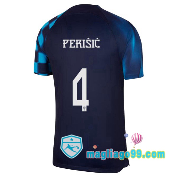 Magliago - Passione Maglie Thai Affidabili Basso Costo Online Shop | Nazionale Maglia Calcio Croazia (PERIŠIĆ 4) Seconda Nero Blu 2022/2023