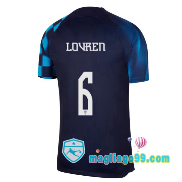 Magliago - Passione Maglie Thai Affidabili Basso Costo Online Shop | Nazionale Maglia Calcio Croazia (LOVREN 6) Seconda Nero Blu 2022/2023
