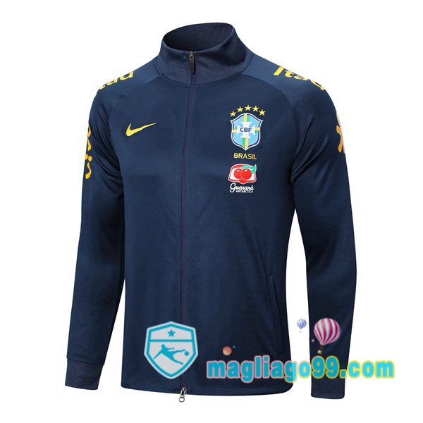 Magliago - Passione Maglie Thai Affidabili Basso Costo Online Shop | Giacca Da Allenamento Brasile Blu Royal 2022/2023