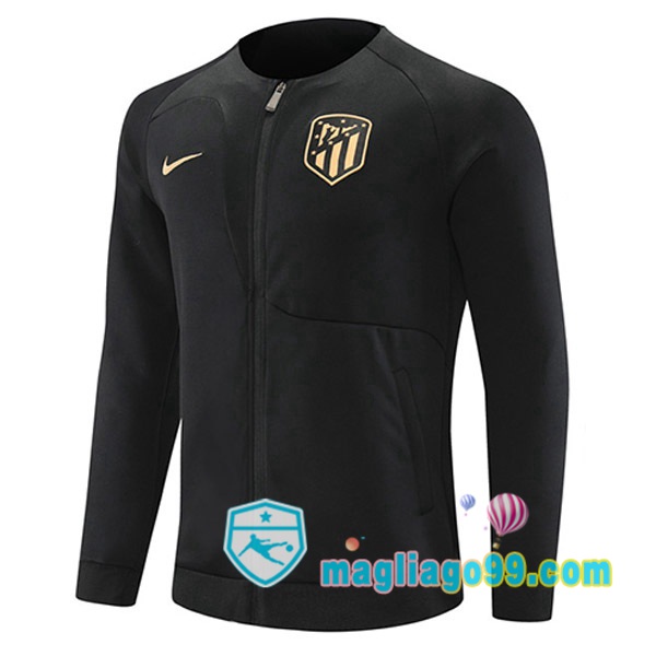 Magliago - Passione Maglie Thai Affidabili Basso Costo Online Shop | Giacca Da Allenamento Atletico Madrid Nero 2022/2023
