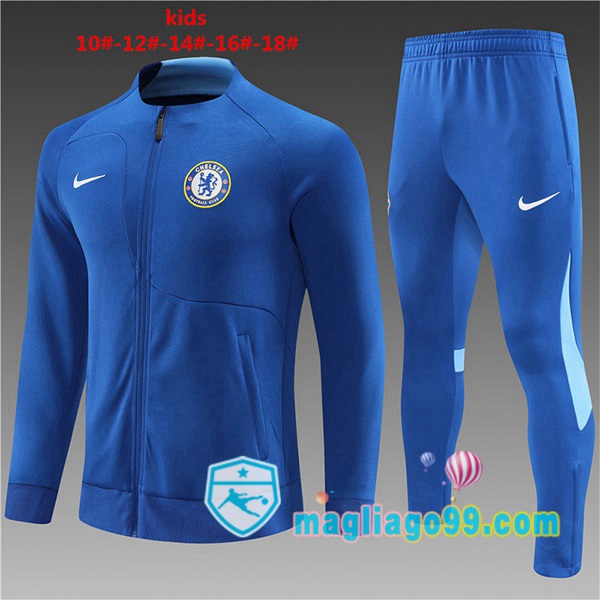 Magliago - Passione Maglie Thai Affidabili Basso Costo Online Shop | Giacca Da Allenamento FC Chelsea Bambino Blu 2022/2023