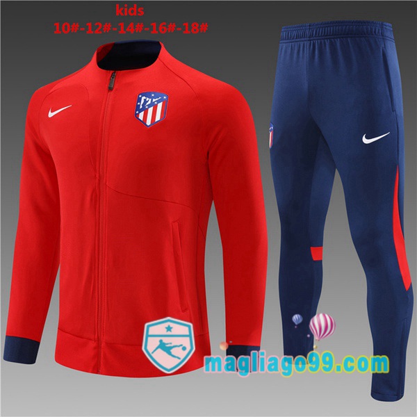 Magliago - Passione Maglie Thai Affidabili Basso Costo Online Shop | Giacca Da Allenamento Atletico Madrid Bambino Rosso 2022/2023